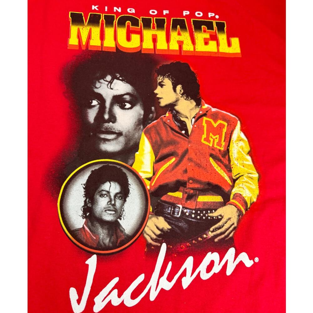 Michael Jackson King of Pop Graphic Tee Red Unisex L Band Tee NWOT